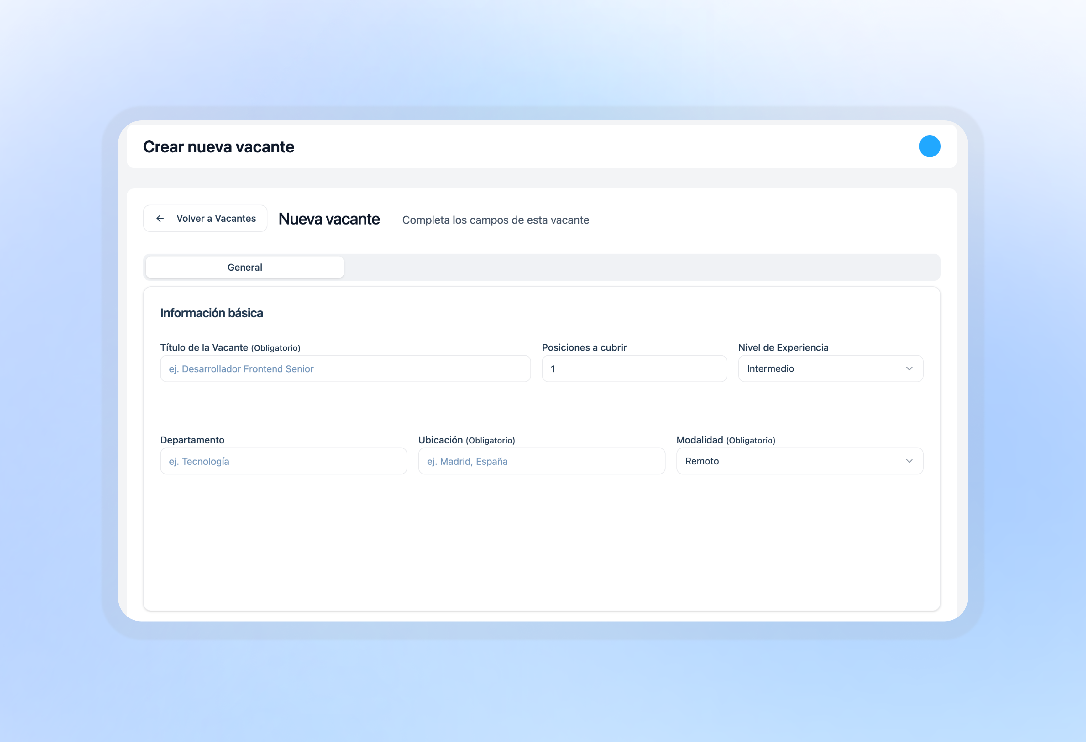 Crea y publica tus ofertas laborales en minutos con un sistema intuitivo.